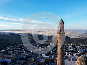 Minaret of Grans Ulu Mosque in Mardin and Mesopotamia