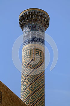 Minaret of Gur-e-Amir mausoleum, Samarkand