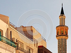 Minaret in Hammamet, Tunisia photo