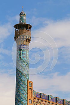 Minaret of Imam Mosque in Isfahan, Iran