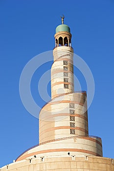 Minaret of islamic center in Doha Qatar