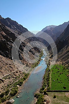 The Minaret of Jam, a UNESCO site in central Afghanistan. View of the Harirud river from the top.