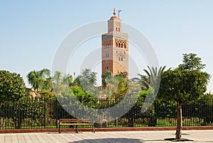 Minaret of the Koutoubia Mosque in Marrakech