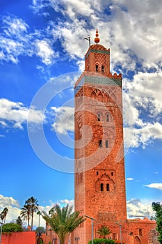 Minaret of Koutoubia Mosque in Marrakech, Morocco