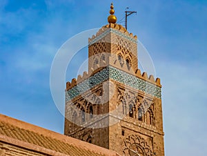 Minaret of the Koutoubia Mosque in Marrakesh Morocco
