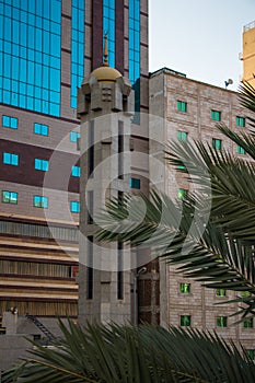 Minaret of Masjid al-Jinn in Mecca city - Saudi Arabia. Islamic buildings and architecture