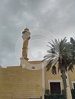 Minaret of Masjid Jeddah Cornish Coastline , Jeddah, Saudi Arabia photo