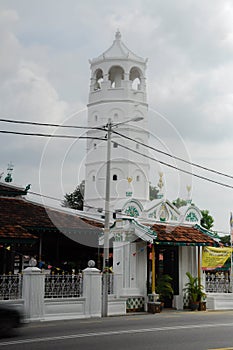 Minaret of Masjid Tengkera (Tranquerah Mosque) in Malacca