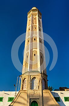 Minaret in the medina of Tozeur, Tunisia