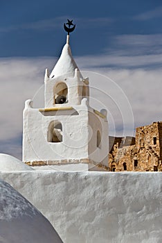 The minaret of the mosque of Chenini, South Tunisia