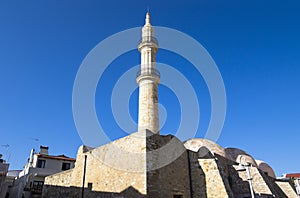 Minaret near the building against