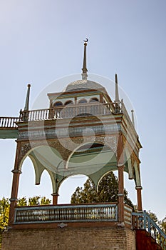 Minaret to mosque, Sitoral Mokhl Hosa, Bukhara, Uzbekistan photo