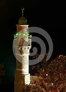 Minaret at night