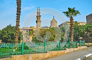 The minaret of Qanibay Al-Rammah mosque, Cairo, Egypt
