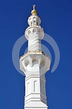 Minaret of Sheikh Zayed Mosque in Abu Dhabi, photo