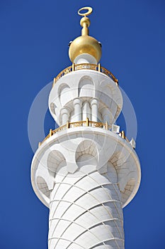 Minaret of Sheikh Zayed Mosque in Abu Dhabi, photo