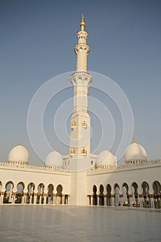 Minaret of Sheikh Zayed mosque in Abu Dhabi