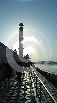 Minaret at Tajmahal Agra photo