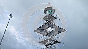 Minaret tower at grand mosque demak in the morning