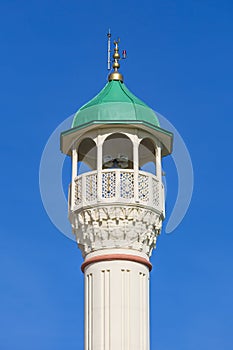 The minaret view of Organized Industrial Area Mosque in Isparta.