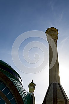 The minaret view of Organized Industrial Area Mosque in Isparta.