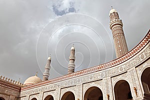 Minarets of Al Saleh Mosque in Sanaa, Yemen