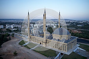 Minarets and domes of Blue Mosque at Turkey.