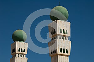 Minarets of the Grande Mosquee El Hadji Omar Al Foutiyou.