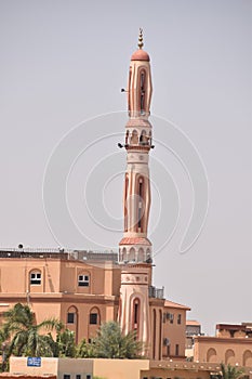 Minarets of Islamic mosques from the `Lamab` and `Rimila` neighborhoods in Khartoum, Sudan in the neighborhoods inhabited by middl