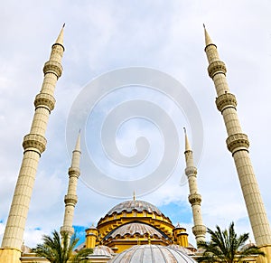 Minarets the Manavgat mosque, Turkey