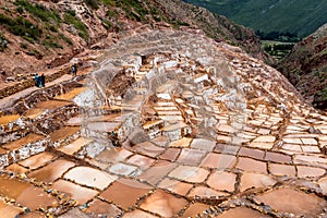 Minas de Sal de Maras, the salt mines in Maras, Cusco, Peru photo