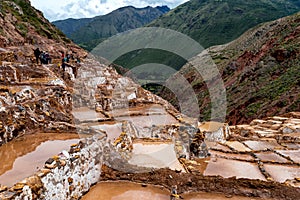 Minas de Sal de Maras, the salt mines in Maras, Cusco, Peru photo