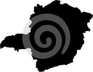 Minas Gerais Brazil silhouette map with transparent background