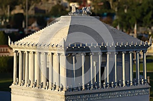 Minature reproduction of the mausoleum at halicarnassus, Turkey