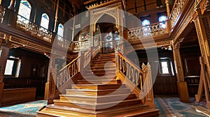 Minbar: A pulpit from which the Friday prayer is delivered