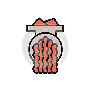 Mince icon. Mincemeat, forcemeat, minced meat illustration. Vector isolated linear color icon contour shape outline