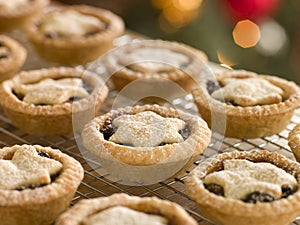 Mince Pies on a Cooling rack photo