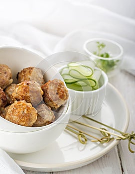Minced meat ball in bowl