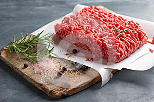 Minced meat on butcher pape