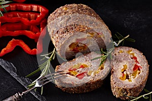 Minced Meat Loaf Closeup