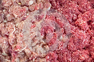 Minced meat from pork and beef