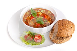 Minced meat and vegetable tomato soup