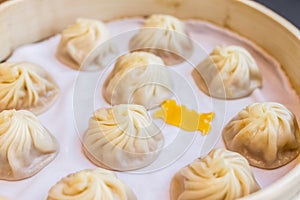 Minced pork and crab dumpling with soup, xiao long bao