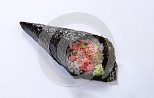 Minced Tuna with Spring Onion Hand Roll Temaki