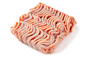 Raw minced meat isolated on white background