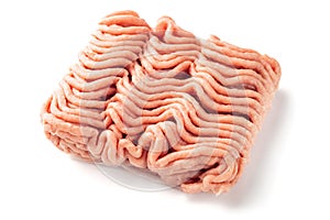 Raw minced meat isolated on white background