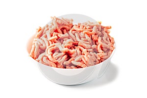 Raw minced meat isolated on white background