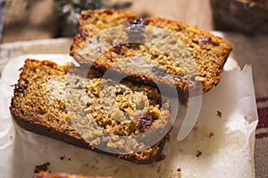 Mincemeat festive banana bread loaf