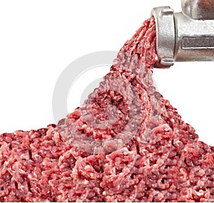 Mincer and a pile of chopped meat