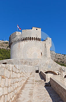Minceta Tower (1463) of Dubrovnik, Croatia. UNESCO site